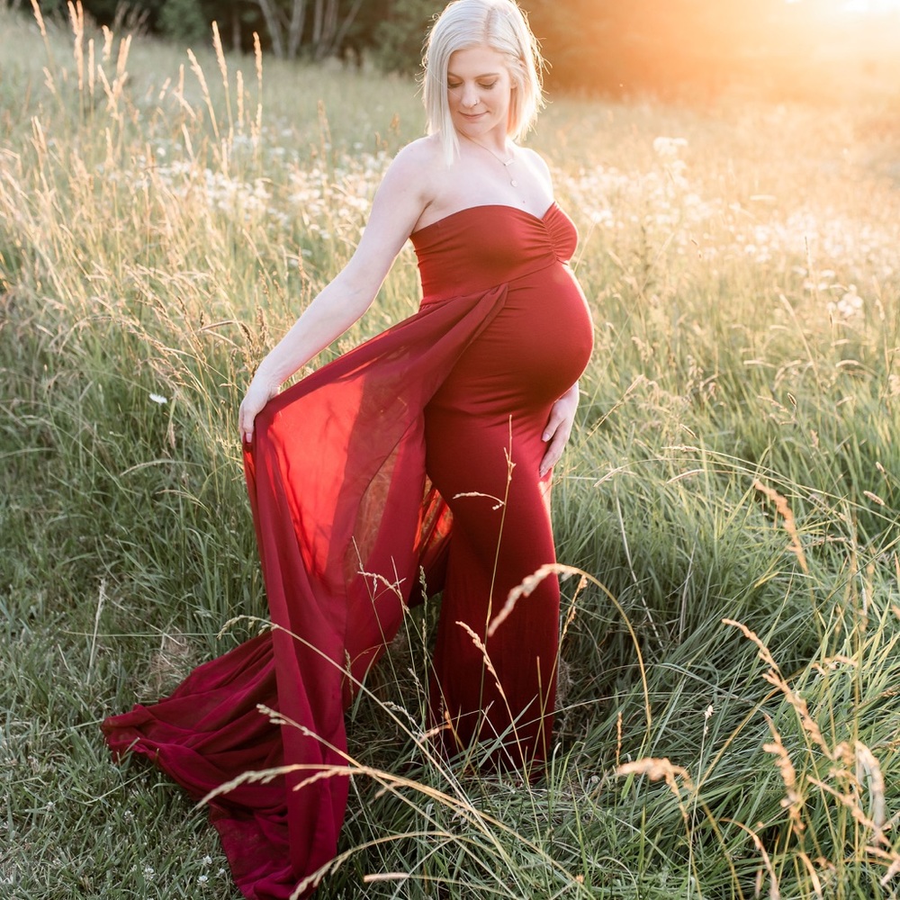 Maroon/wine Maternity dress. Handmade from Etsy